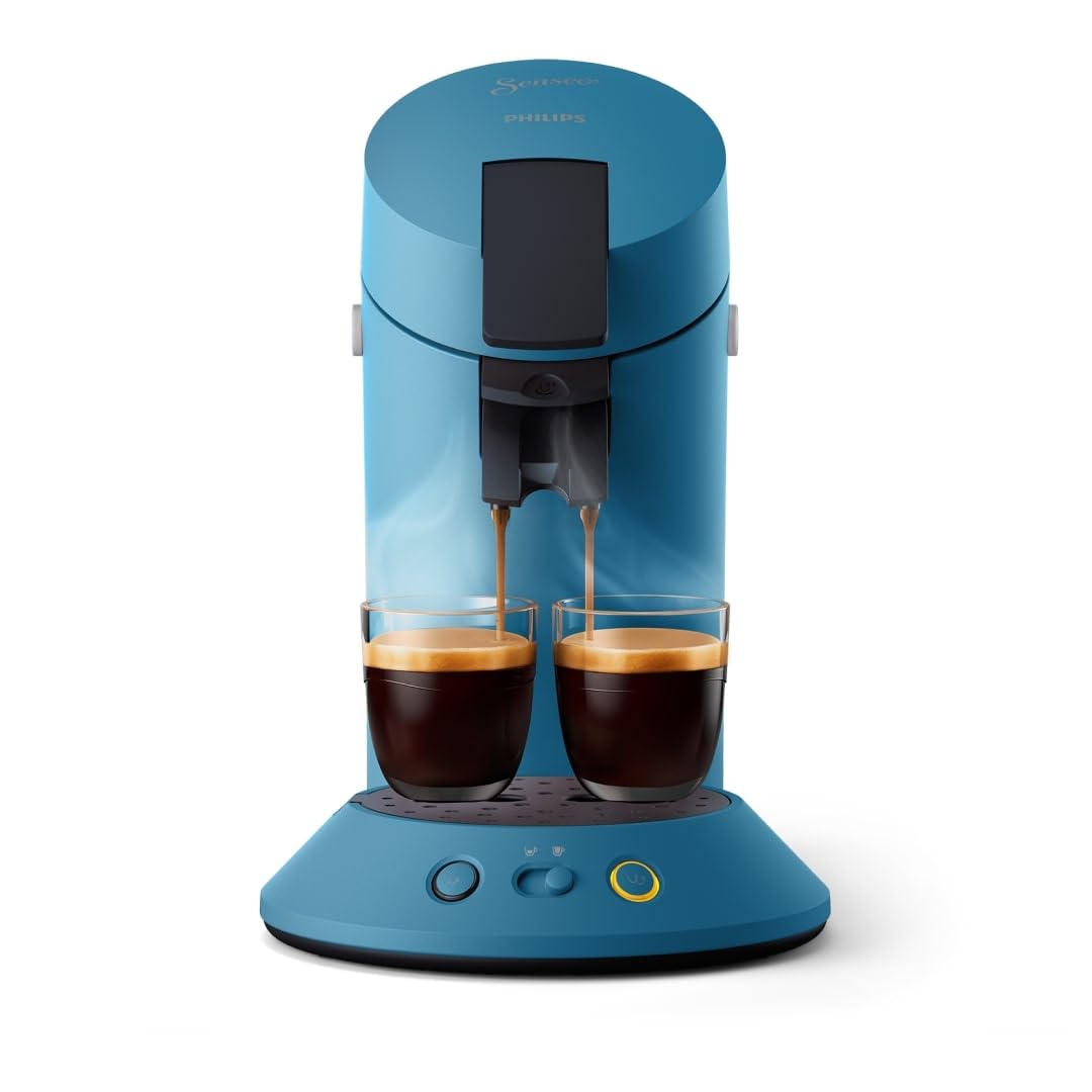 Machine à Café Compacte pour Camping-Car & Glamping – Bleu Paon, Booster d'Arômes, Crema Plus (CSA210/00)