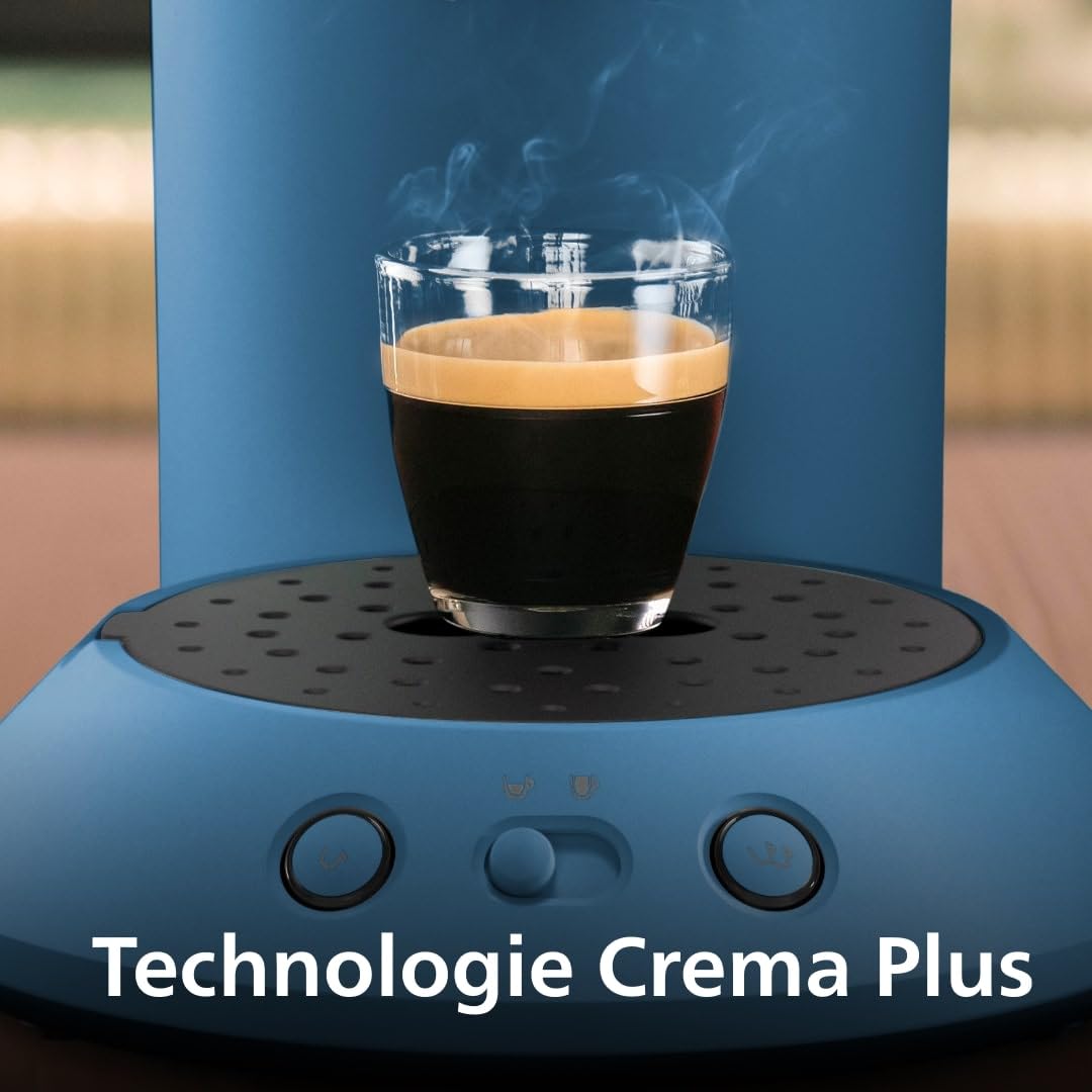 Machine à Café Compacte pour Camping-Car & Glamping – Bleu Paon, Booster d'Arômes, Crema Plus (CSA210/00)