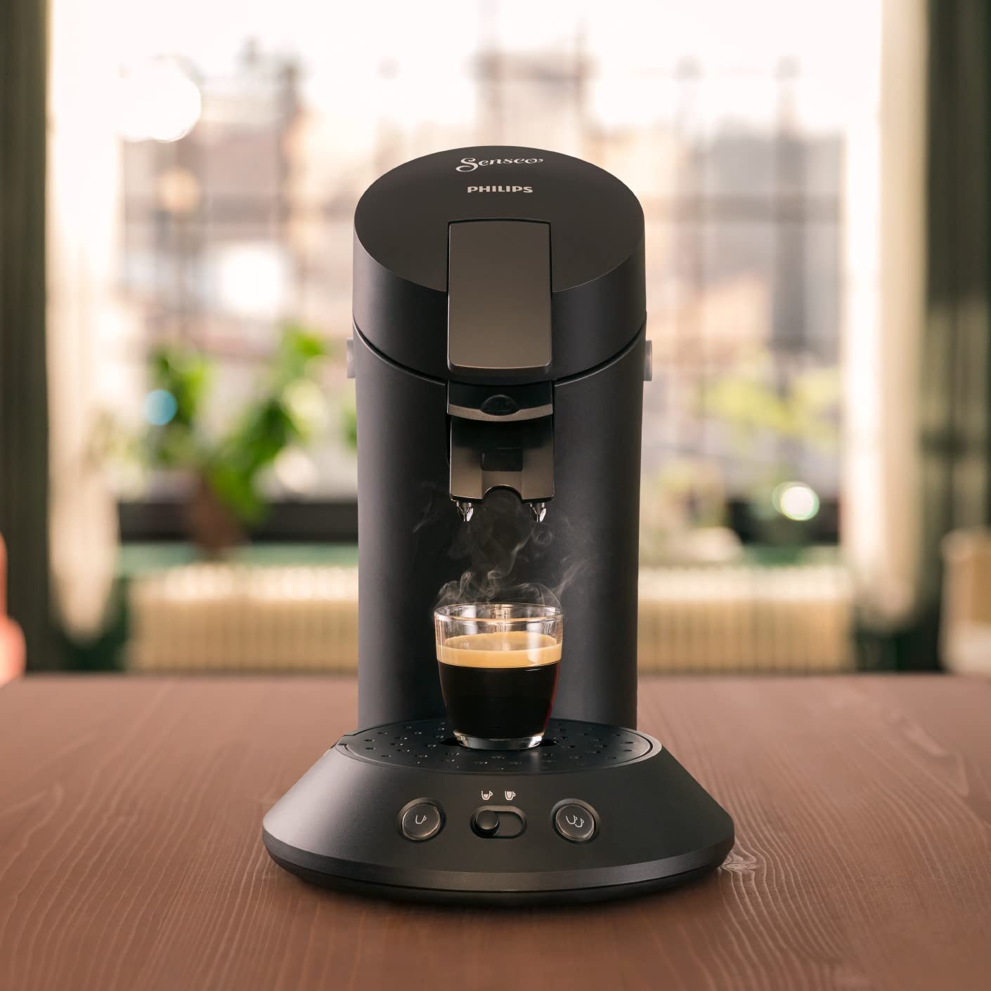 Machine à Café Compacte pour Camping-Car & Glamping – Noir, Booster d'Arômes, Crema Plus (CSA210/22)