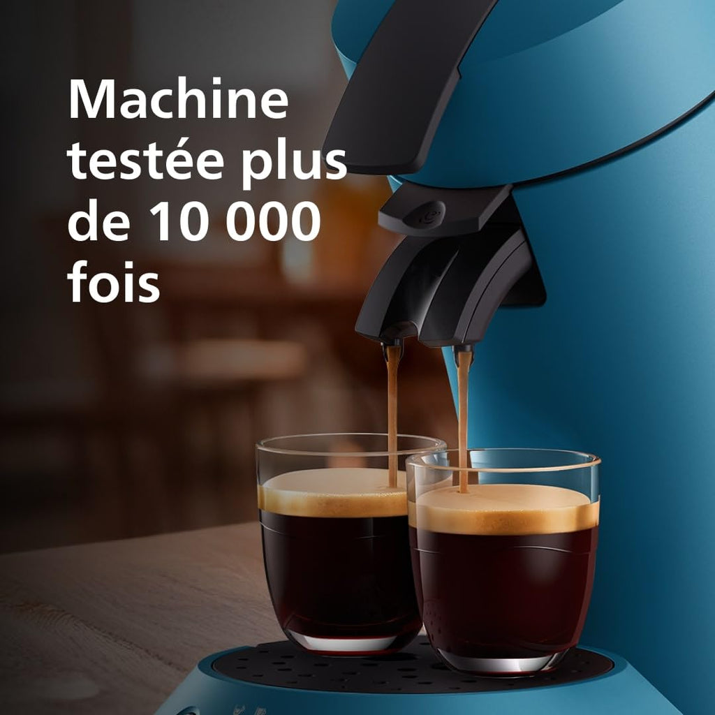 Machine à Café Compacte pour Camping-Car & Glamping – Bleu Paon, Booster d'Arômes, Crema Plus (CSA210/00)