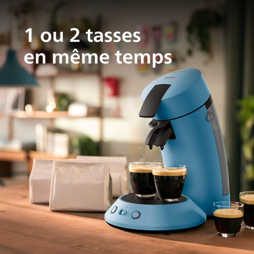 Machine à Café Compacte pour Camping-Car & Glamping – Bleu Paon, Booster d'Arômes, Crema Plus (CSA210/00)