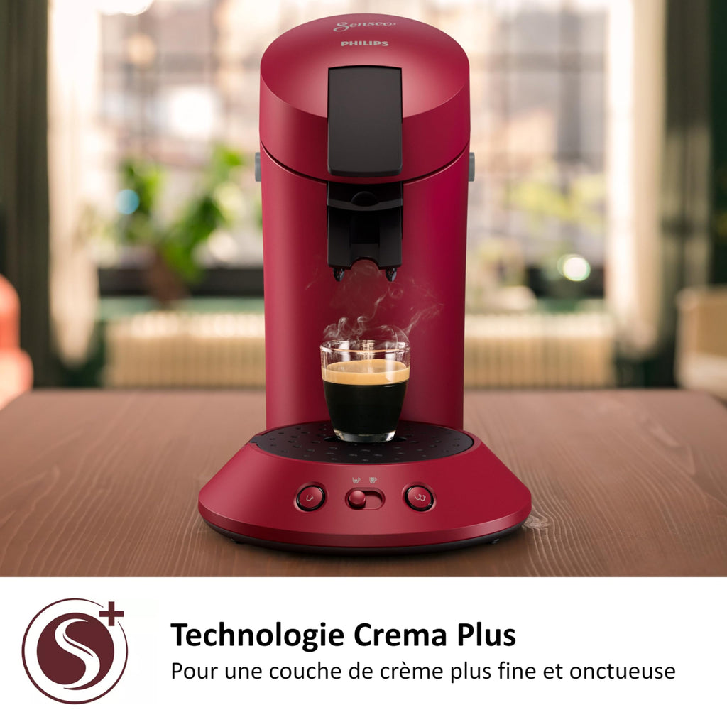 Machine à Café Compacte pour Camping-Car & Glamping – Rouge, Booster d'Arômes, Crema Plus (CSA210/91)