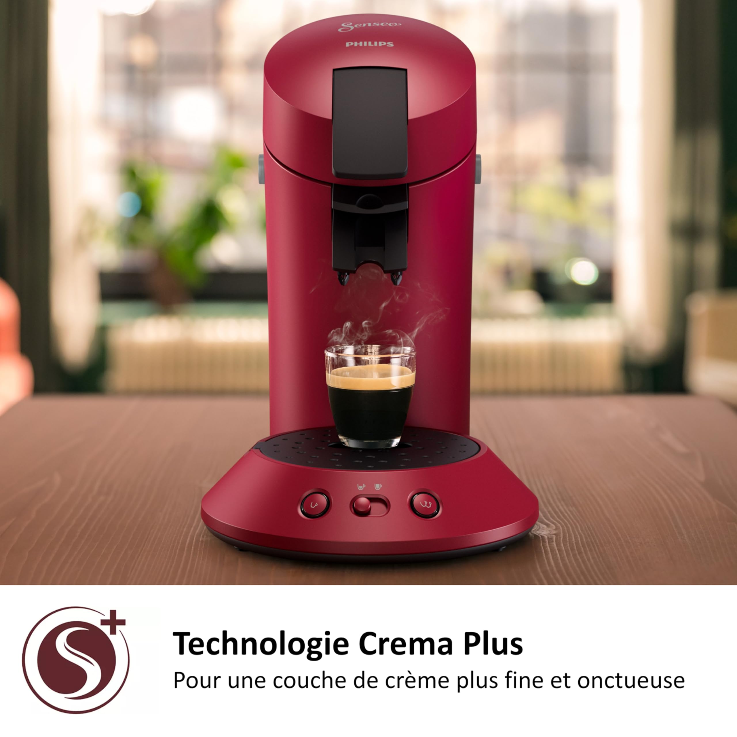 Machine à Café Compacte pour Camping-Car & Glamping – Rouge, Booster d'Arômes, Crema Plus (CSA210/91)