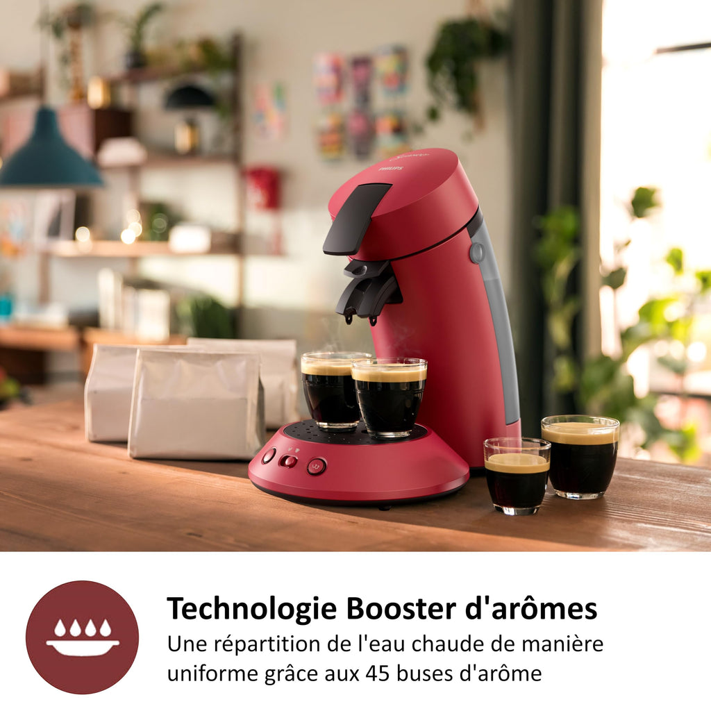 Machine à Café Compacte pour Camping-Car & Glamping – Rouge, Booster d'Arômes, Crema Plus (CSA210/91)
