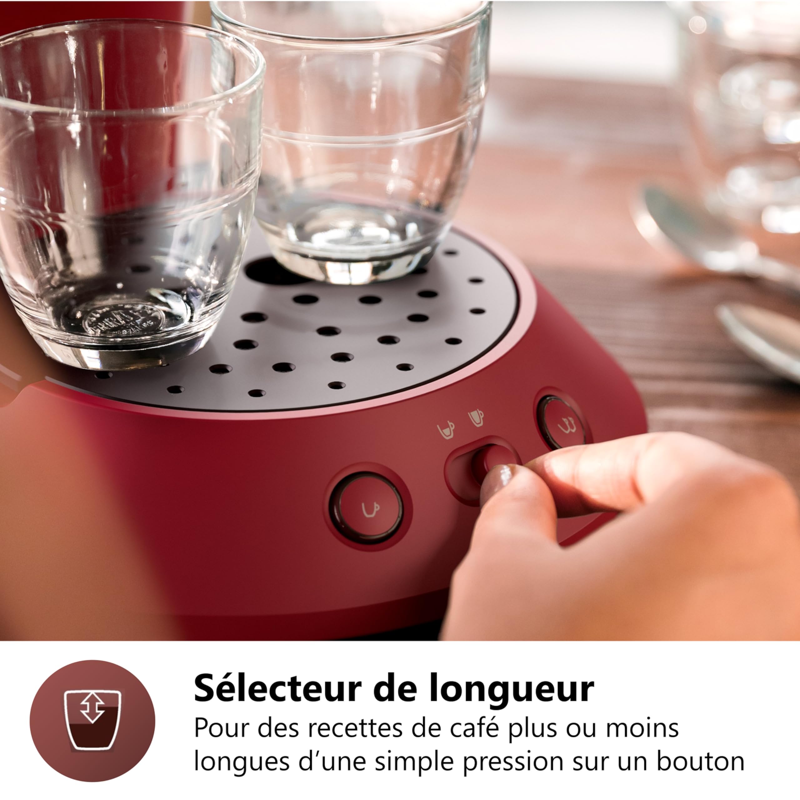 Machine à Café Compacte pour Camping-Car & Glamping – Rouge, Booster d'Arômes, Crema Plus (CSA210/91)