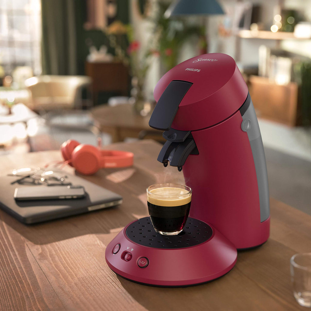 Machine à Café Compacte pour Camping-Car & Glamping – Rouge, Booster d'Arômes, Crema Plus (CSA210/91)